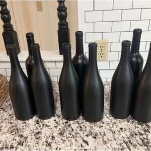 Set of Black Decorative Bottles